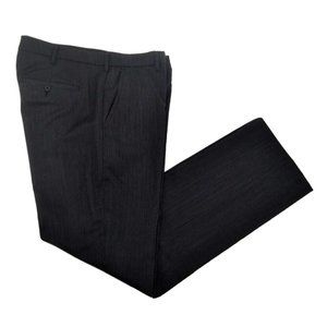 BONOBOS Men's Straight Fit 100% Wool Dress Pants SIZE 32/31 Italy Black‎ Striped